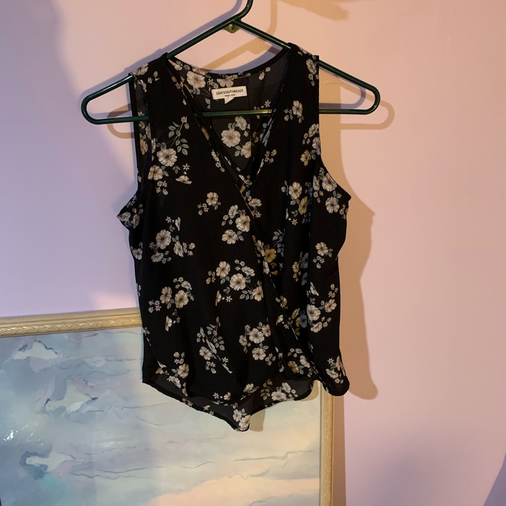 Sleeveless floral top